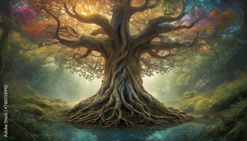 Surreal Tree Of Life Magical Roots Ethereal Bran Upscaled 4 photo