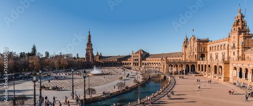 Photography plaza de espana in in sevilla, spain