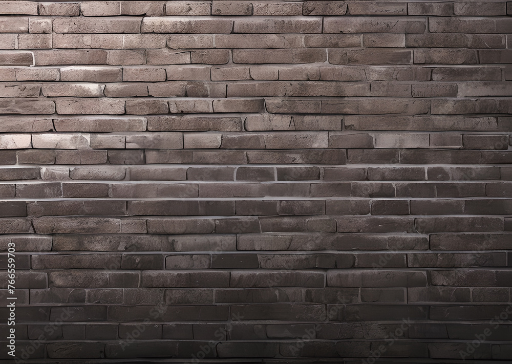 Obraz premium Abstract black brick wall texture for pattern background. wide panorama.black brick wall, brick background for design,Grunge style,retro shabby,stylish,Generative AI