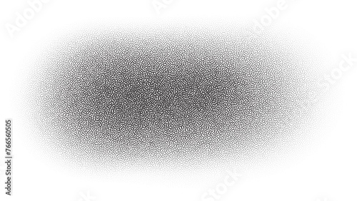 Noisy grain gradient shape. Spray circle with stipple effect. Dotted element