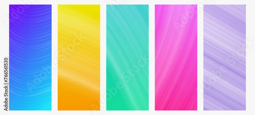 Set of modern gradient backgrounds with wave line