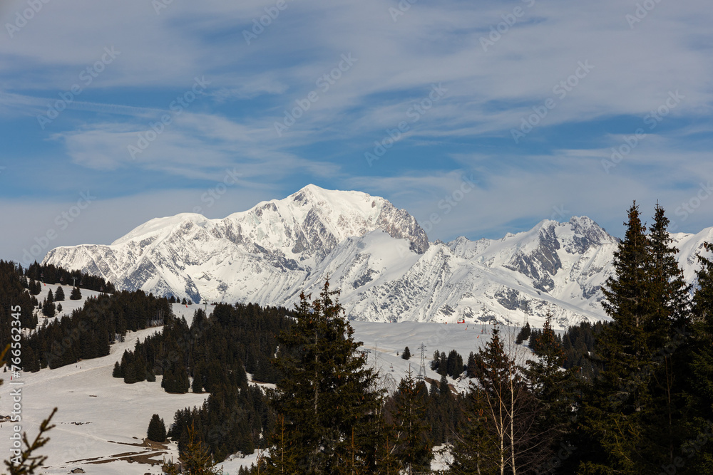 Mont Blanc range in winter