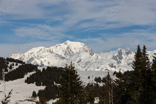 Mont Blanc range in winter
