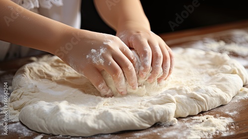 Child s hands kneading dough  child development