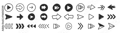 Collection hand drawn arrows. Set of black hand drawn arrows isolated on transparent background