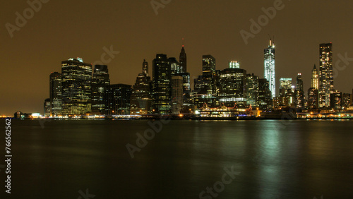 Lower Manhattan skyline At Night Lights NYC