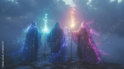 Wizards conjure mystical energy.generative ai