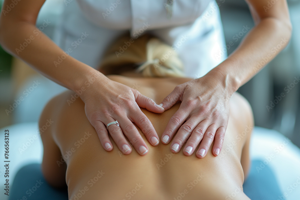 Woman Receiving Back Massage at Spa Woman Receiving Back Massage at Spa
