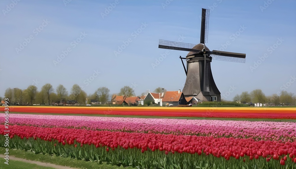 Sprawling Colorful Tulip Fields Blooming Flowers Upscaled 2