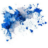 Blue paint splash on a transparent background 