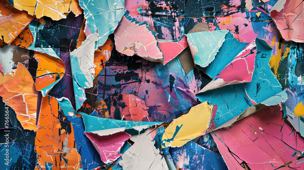 Eclectic Harmony: Torn Paper Collage Composition Eclectic Harmony: Torn Paper Collage Composition