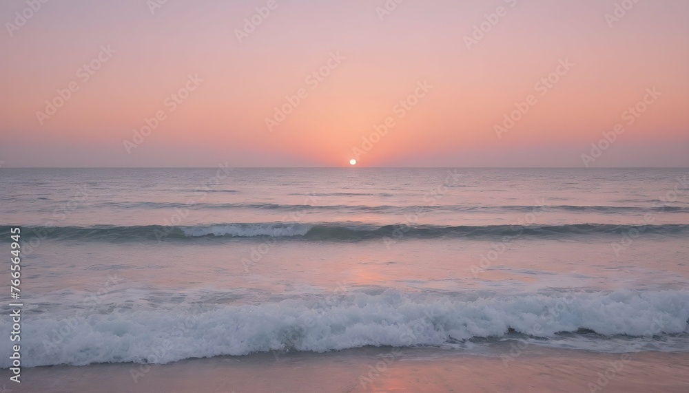 Soft Pastel Colored Sunset Over A Calm Ocean Tra Upscaled 5