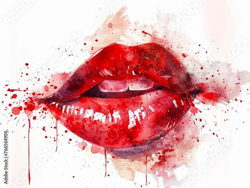  red lipstick kiss mark isolated on a white background 