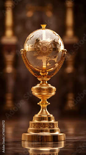 Glorious Golden Trophy Symbolizing Ultimate Achievement, Victory and Excellence