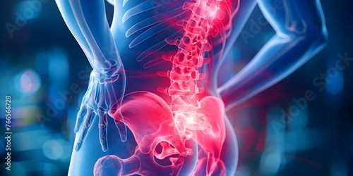 Managing Sciatic Nerve Inflammation: Symptoms, Diagnosis, and Treatment Options for Lower Back Pain. Concept Lower Back Pain, Sciatic Nerve Inflammation, Symptoms, Diagnosis, Treatment Options photo