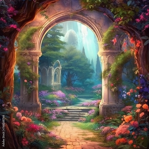 A Beautiful Secret Fairytale Garden with Flowe...  