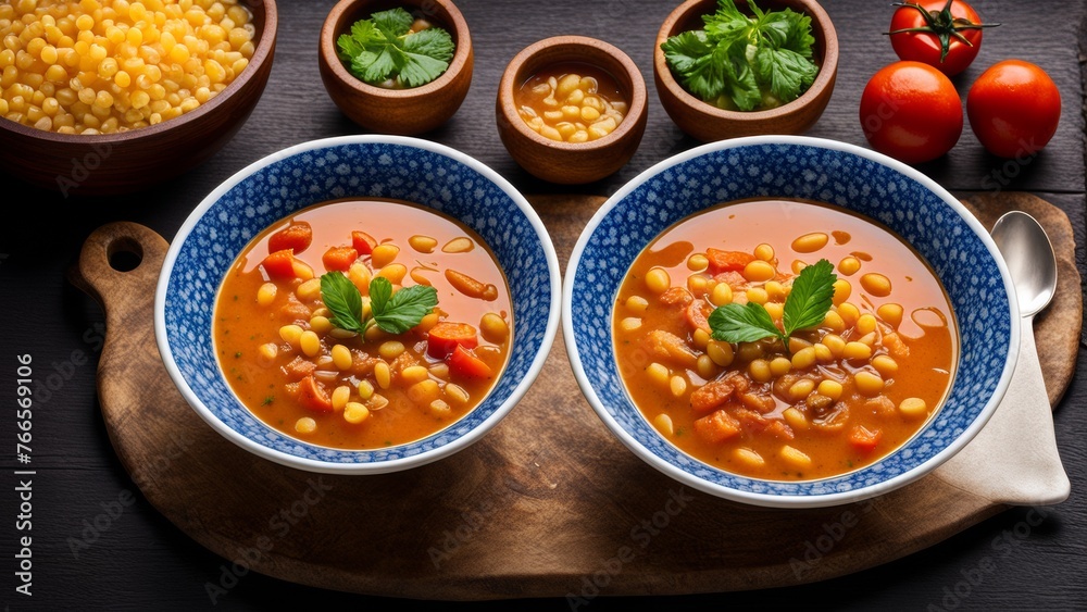 Harira is a traditional Algerian and Moroccan mashed soup Harira is a traditional Algerian and Moroccan mashed soup