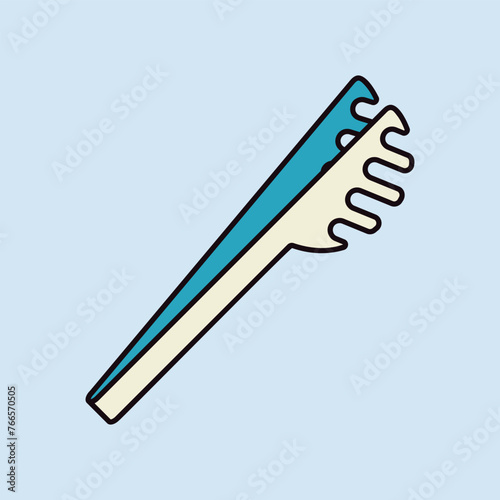 Spaghetti tongs vector icon. Kitchen appliances