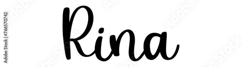 Rina - black color - name written - ideal for websites,, presentations, greetings, banners, cards,, t-shirt, sweatshirt, prints, cricut, silhouette, sublimation