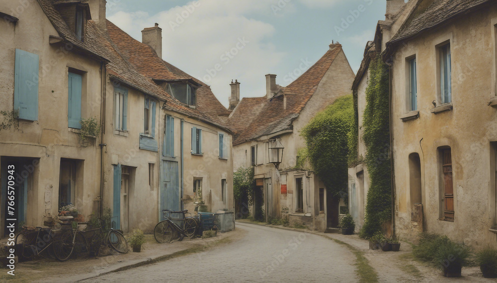 Rural Serenity: Vincent van Gogh's Idyllic Street in Auvers-sur-Oise