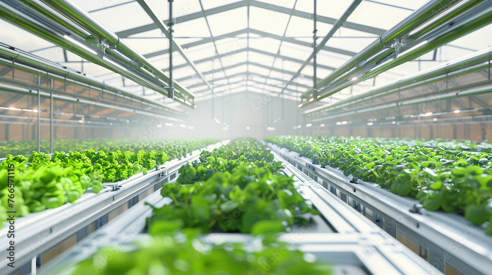 Futuristic Hydroponic Greenhouse with Automated Growing Systems Futuristic Hydroponic Greenhouse with Automated Growing Systems