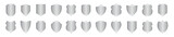Silver vector shield. Shield icons set. Shield shape icons. Different shields collection.