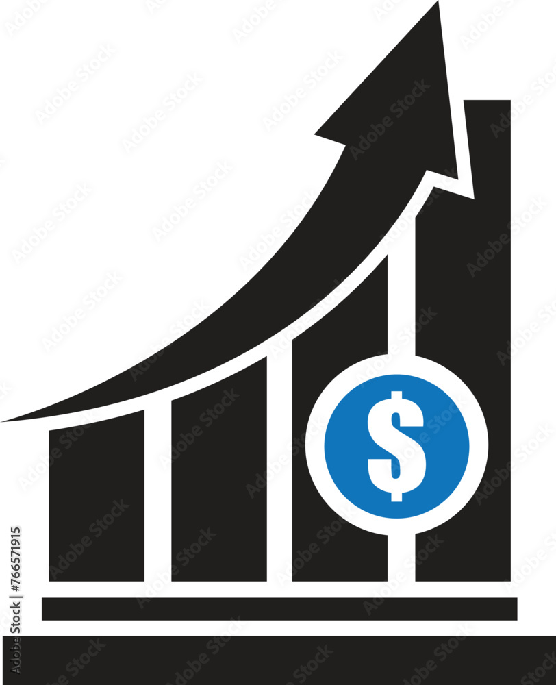money increase icon with graph vector illustration money increase icon with graph vector illustration