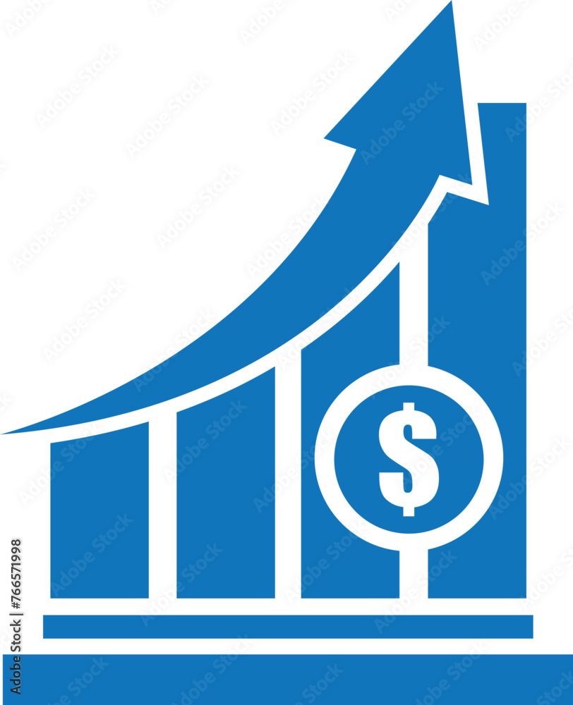 money increase icon with graph vector illustration money increase icon with graph vector illustration