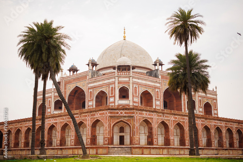Humayun's Tomb in New Delhi, India with no people