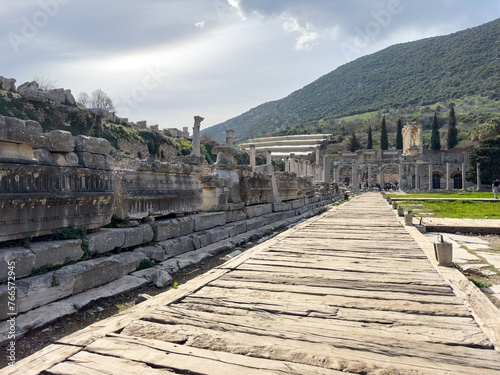 The Library of Celsus, Ephesus, Turkey , Ruins of ancient site Efes in Izmir, Turkey. Unesco heritage. Antique Greek culture and architecture