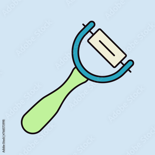 Peeler vector icon. Potato peeler sign