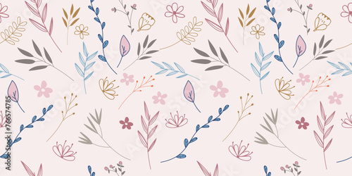 Floral pattern. Vector seamless monotonous and stylish pattern.