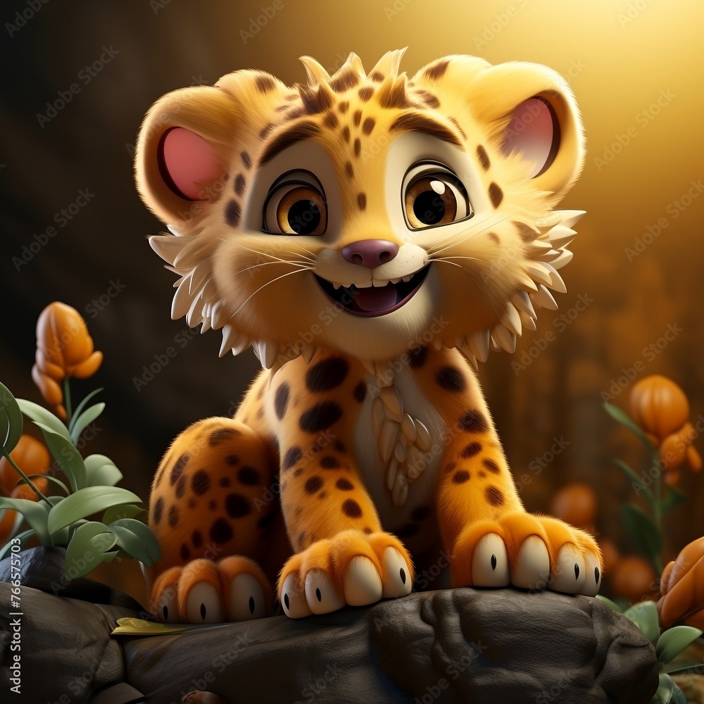 Leopard cartoon character. Funny animal 3d illustration Leopard cartoon character. Funny animal 3d illustration