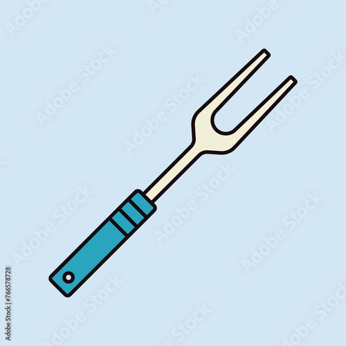 Bbq fork vector icon. Kitchen appliance