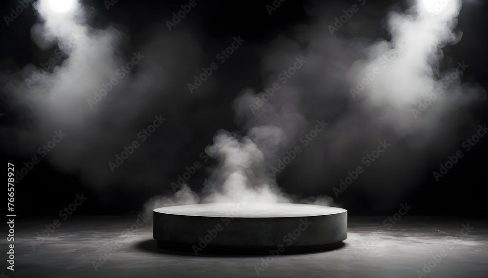 Podium Black Dark Smoke Background Product Platfor Upscaled 9