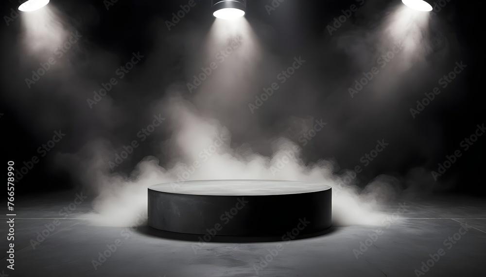 Podium Black Dark Smoke Background Product Platfor Upscaled 13