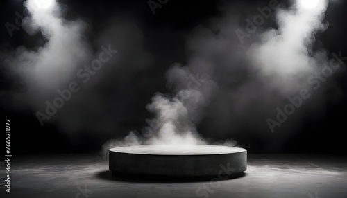 Podium Black Dark Smoke Background Product Platfor Upscaled 9