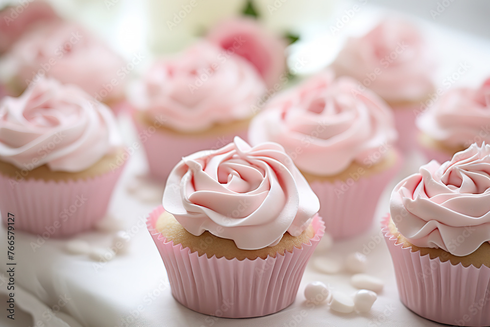 Rose cupcakes for Valentine's day. Wedding dessert