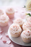 Rose cupcakes for Valentine's day. Wedding dessert