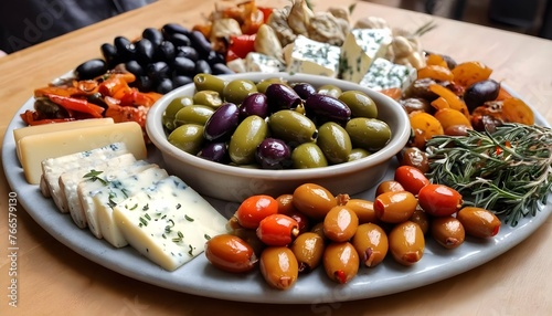 Platter Of Mediterranean Style Tapas With An Array Upscaled 3