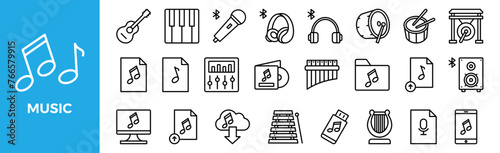 Music icon set for design elements