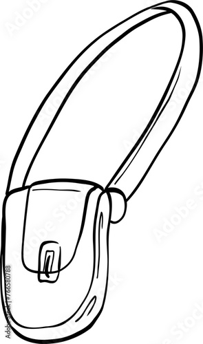 Hipster hand drawn vector illustration. Bag