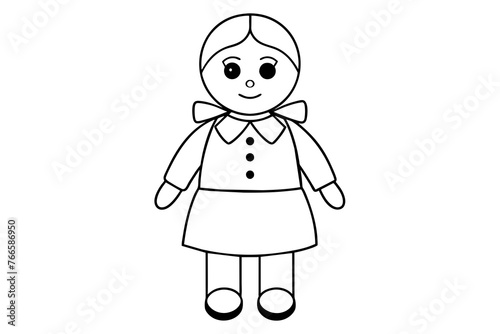 baby doll line art and vector illustration 