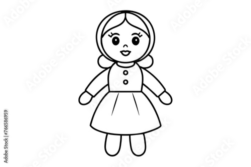 baby doll line art and vector illustration 