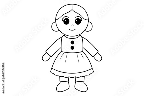 baby doll line art and vector illustration 
