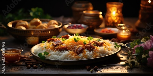 Savor the Moment: Close-Up View of an Appetizing Ramadan Meal, Ready to Delight the Senses and Nourish the Soul. 