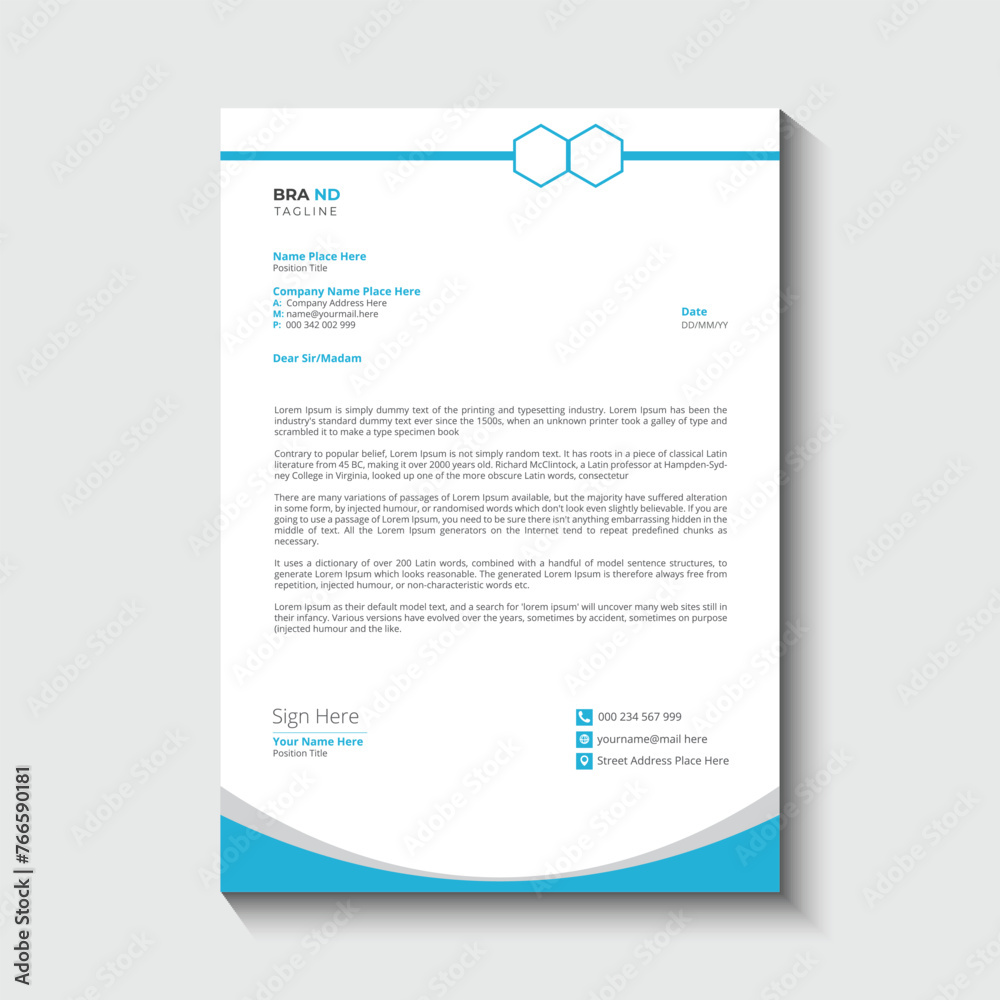 Modern and business letterhead design template
