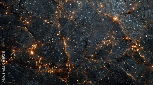View of Earth from space showing city lights at night photo