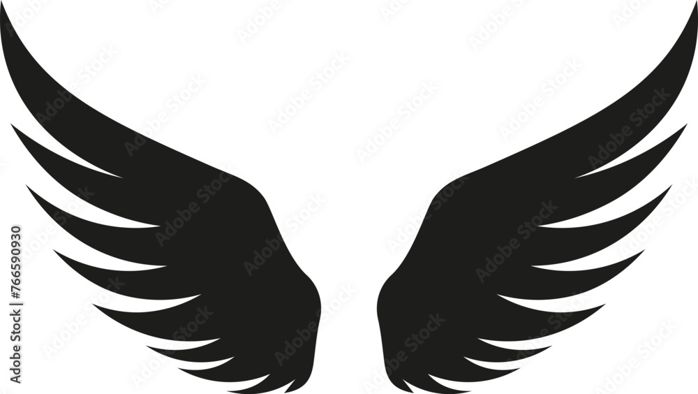 Wings icon. Angels wings. Vector. Flat design. Wings icon. Angels wings. Vector. Flat design.