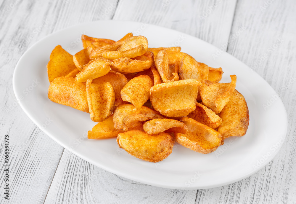 Portion of potato dippers Portion of potato dippers